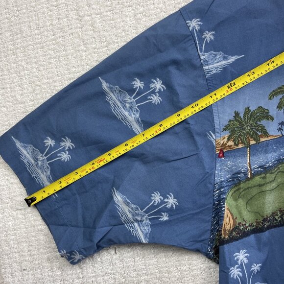 VTG Y2K Retreat Mens Golf Hawaiian AOP Shirt Size 2XL Short Sleeve Button Up - Picture 11 of 16